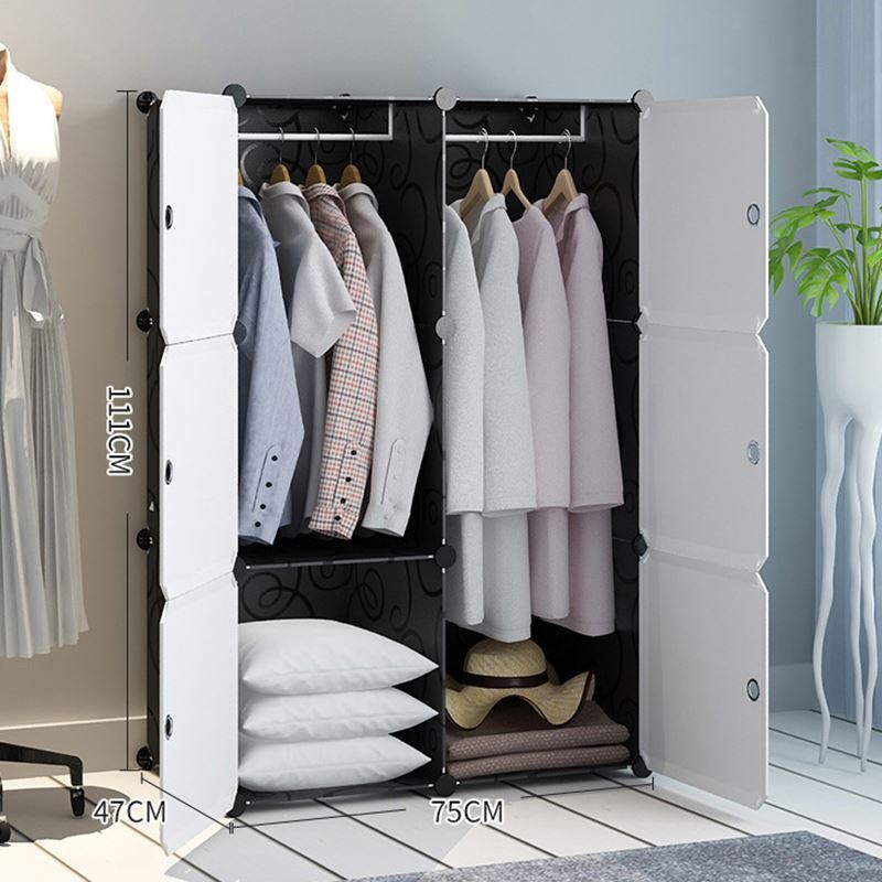 8 Tiers Utility Wardrobe Clothes Storage Organizer Cabinet Tower Stackable Shelves Holds 40 Pairs Of clothe