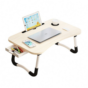 Laptop Stand Desk Table for Bed with Tablet Holder Slot, Bingkers Foldable Standing Bed Trays Lap Desk for Laptop