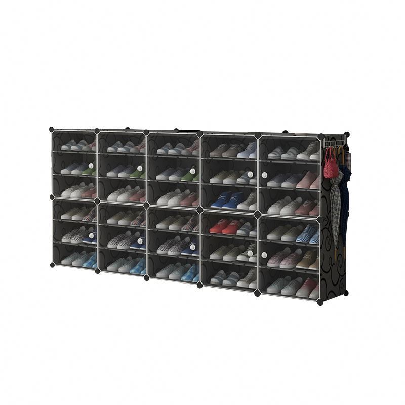 Hot Selling Custom Outdoor Dustproof Stackable Plastic Clear Plastic Sneaker Shoe Rack Modern Organizer