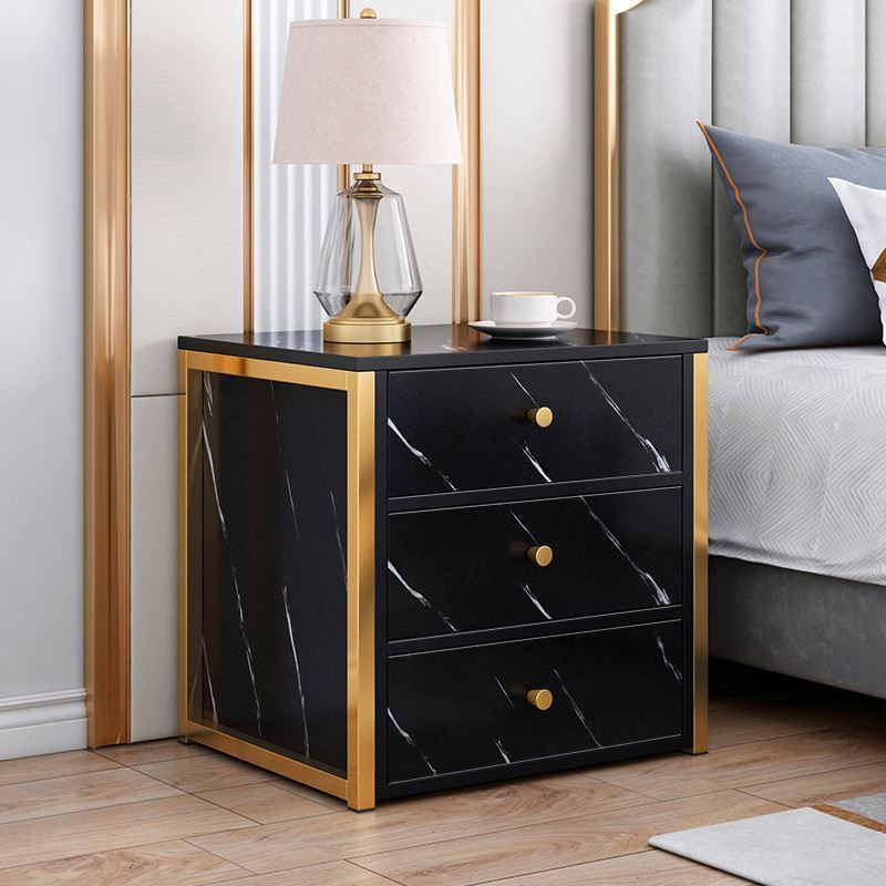 Top Nightstand Hidden Compartment Open Storage Shelf for Living Room Wood End Table