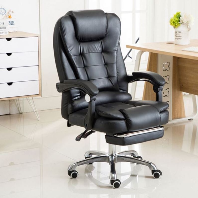 Eurostile Best Selling Gray Frame Swiveling Chair PU Leather High Back Height Adjustable Office Computer Mesh Chair