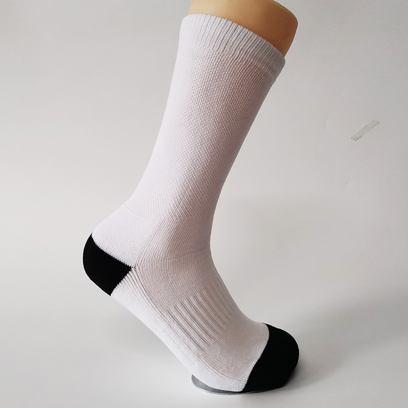 custom white blank polyester sublimation socks