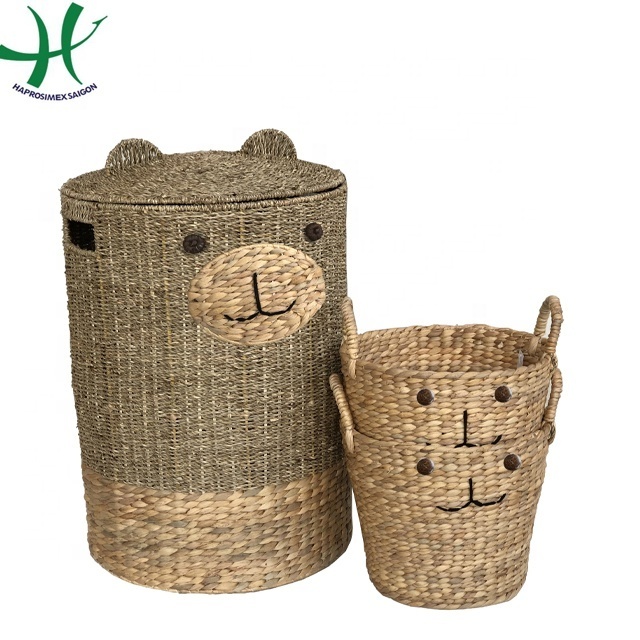 Bone Pet Storage Collection Bone Shape Water Hyacinth Toy Basket baby blanket laundry basket