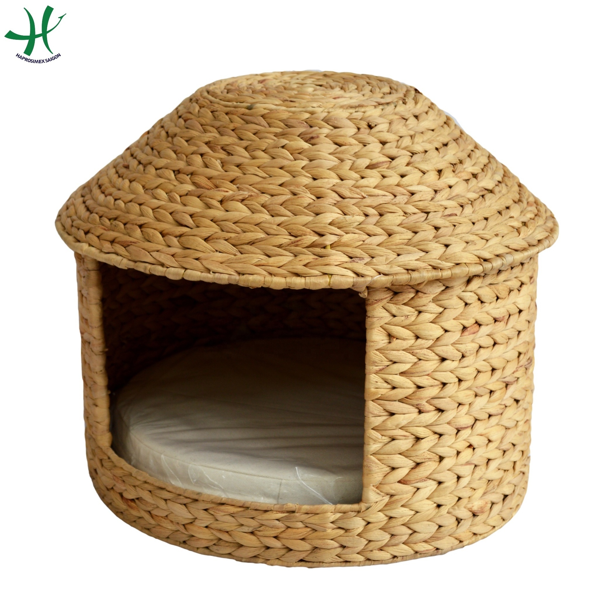 2021 Eco friendly water hyacinth pet house, handmade cage for small dogs and cats, pet accessories