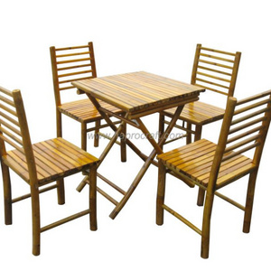 Furniture Bamboo table & chair set for home and garden decoration, natural color, eco friendly material