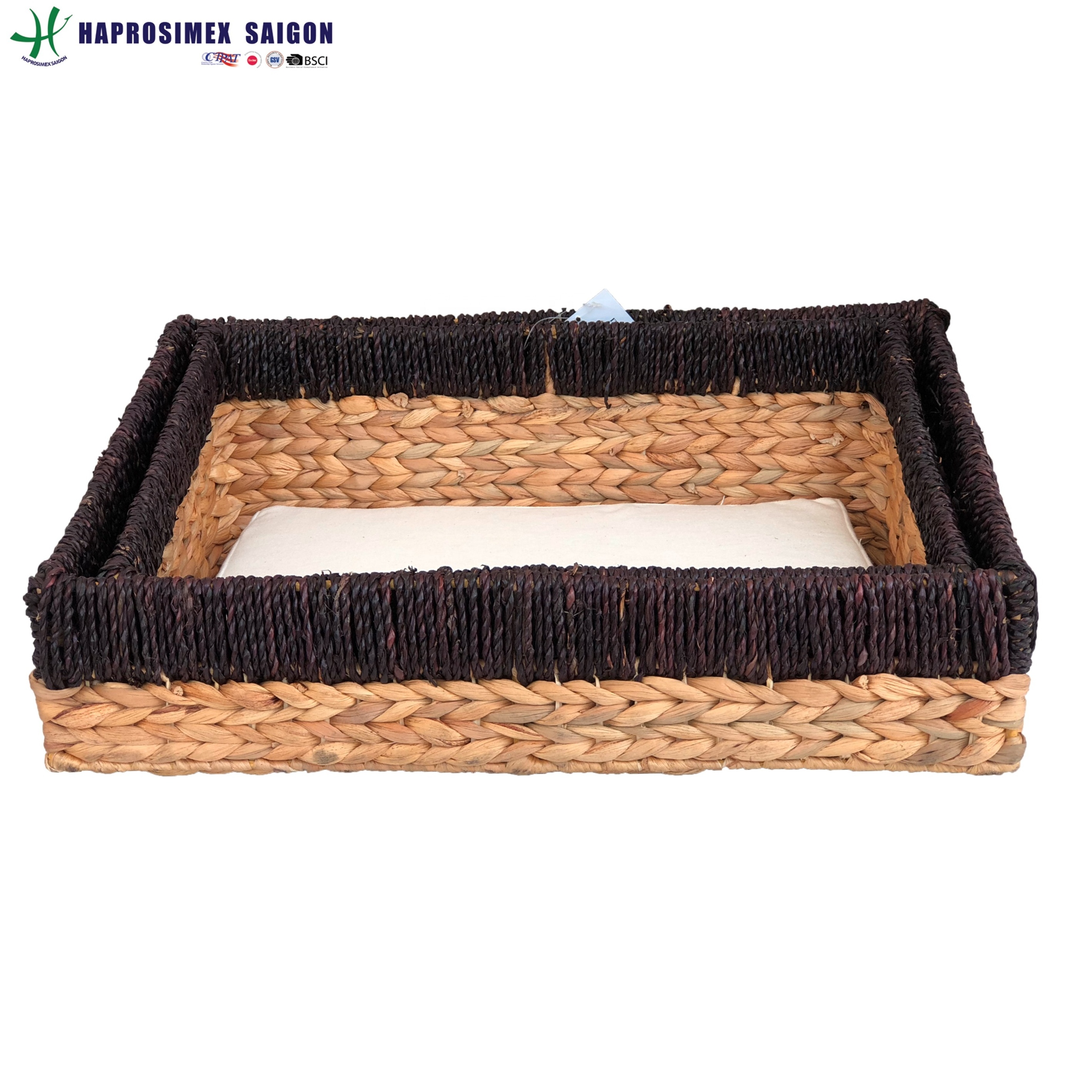 Cage & Carrier & House Pet Cage & Wicker Pet House, Cute Water hyacinth Cat House with Cushion