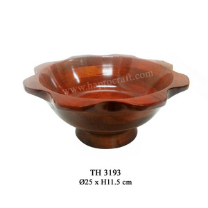 Wooden rubber bowl / Vietnam wooden bowl/ Serving salad bowl for kitchenware dinnerware (TH 3193)