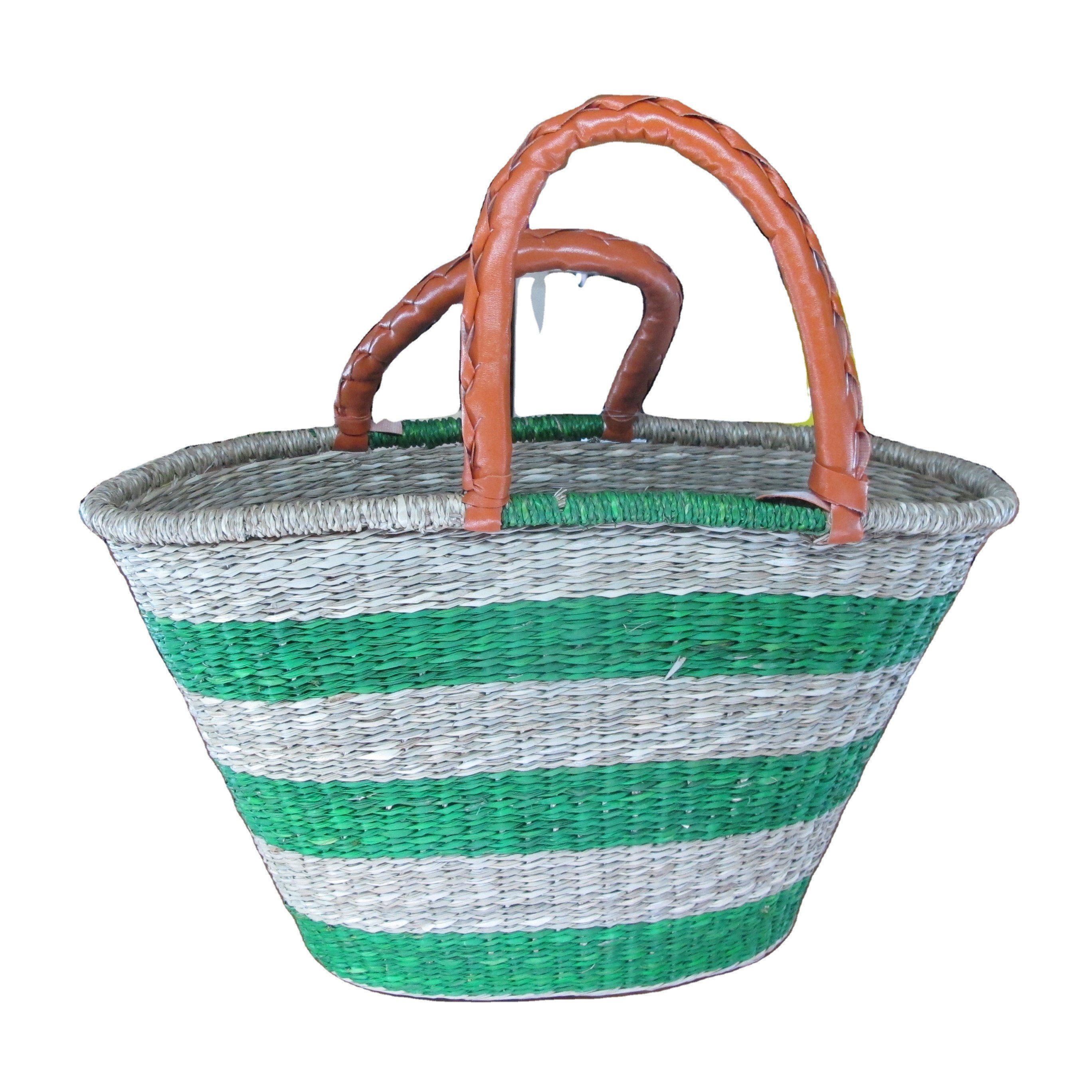 High quality cheap price made by hand wholesale seagrass storage basket with handles woven basket natural baskets and trays