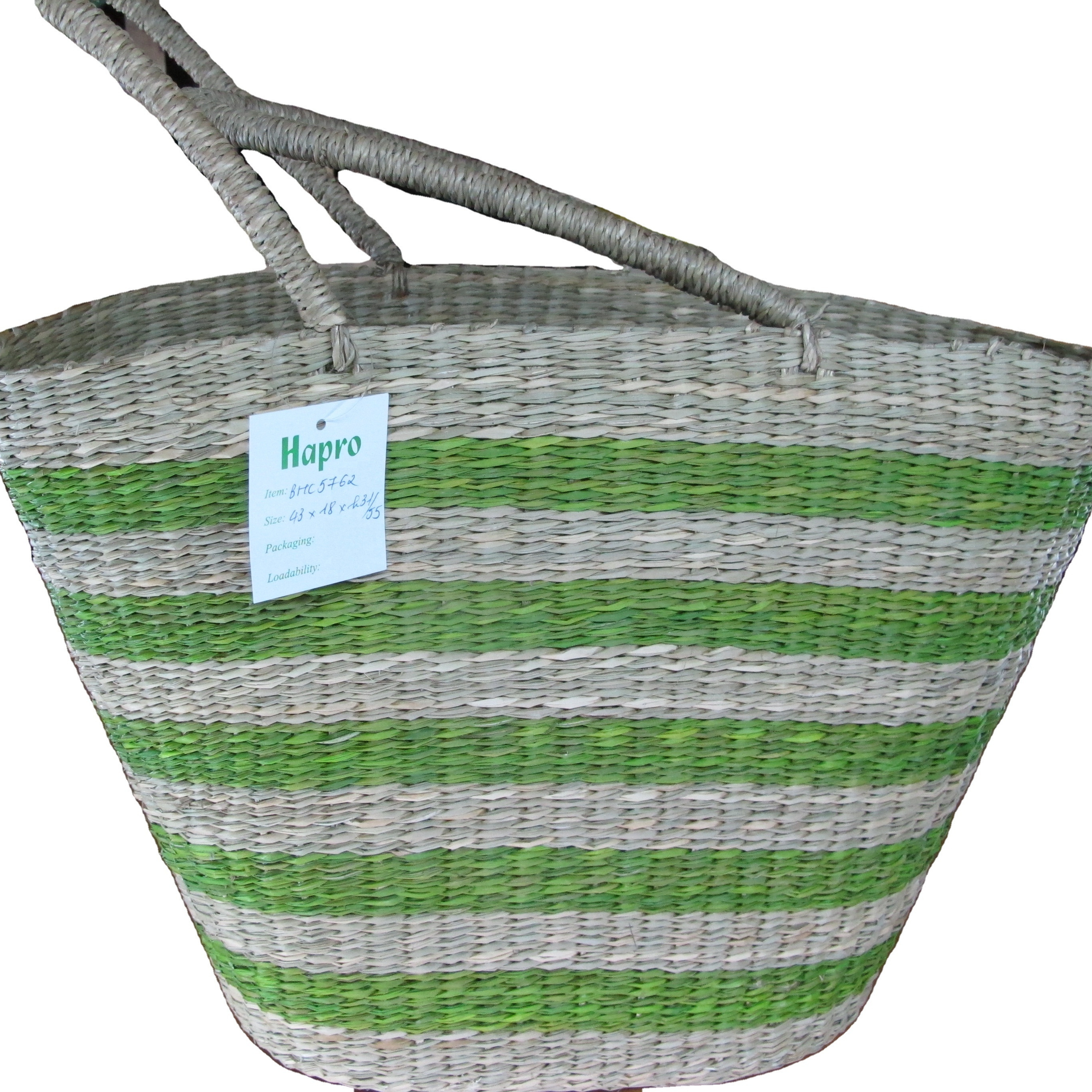 High quality cheap price made by hand wholesale seagrass storage basket with handles woven basket natural baskets and trays