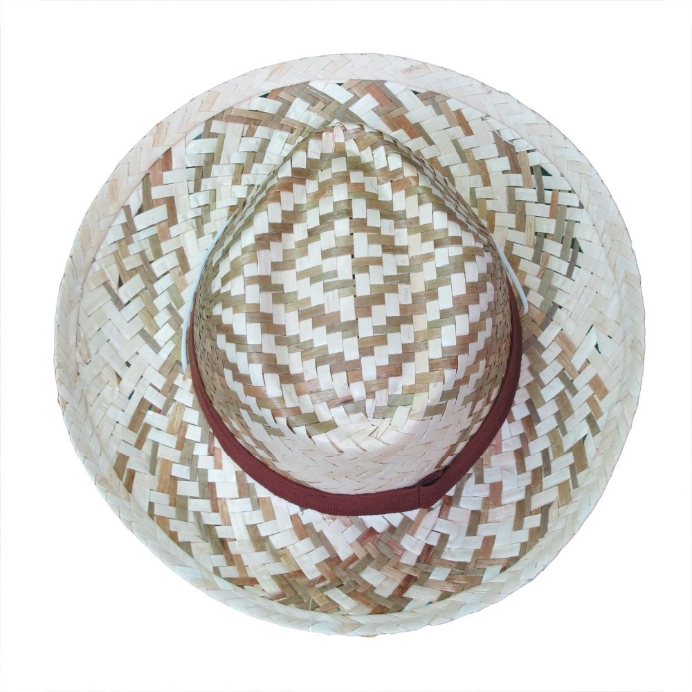 Natural palm leaf hat pink cowboy hats made in Vietnam for lady fashion beach hats