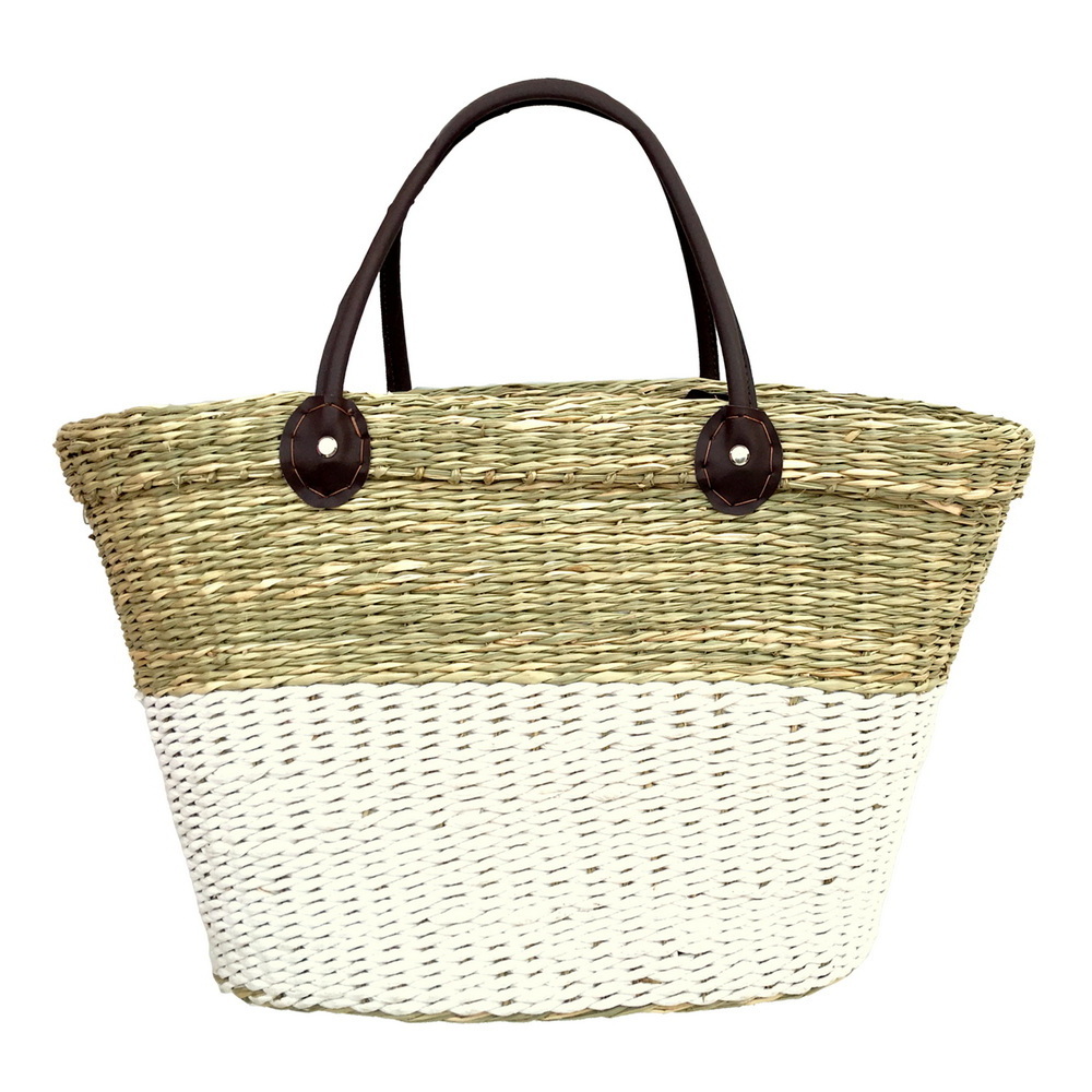 Best High quality cheap price made by hand wholesale seagrass storage basket with handles woven bag