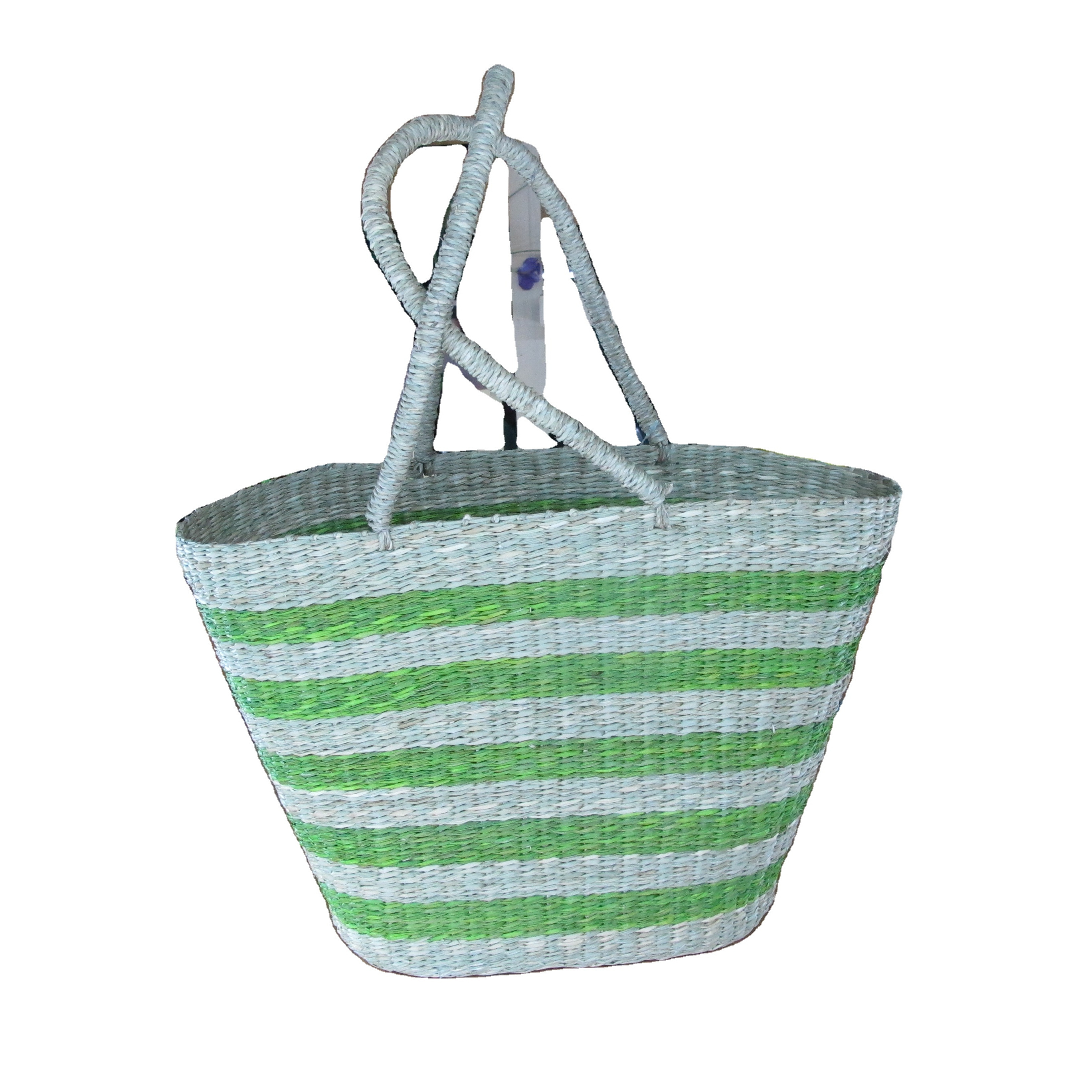 High quality cheap price made by hand wholesale seagrass storage basket with handles woven basket natural baskets and trays