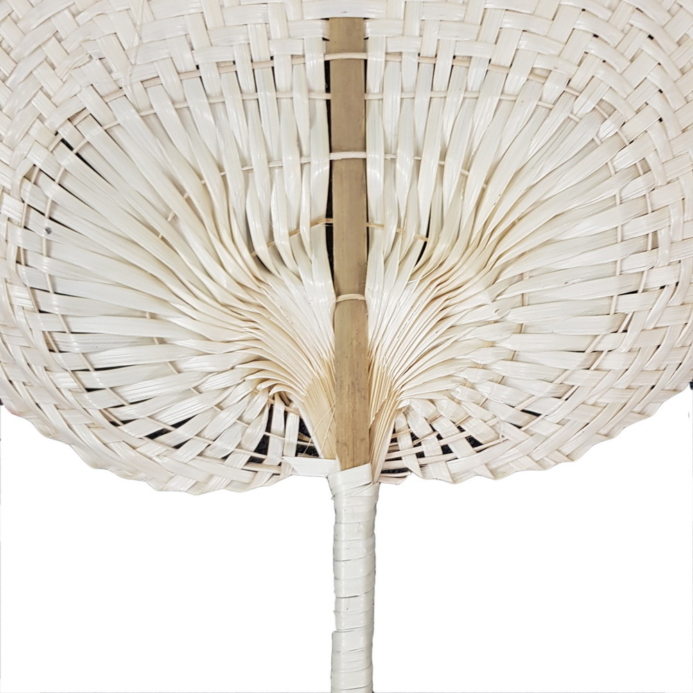 HAPRO Customize Viet Nam Bamboo Craft Weave Hand Fan Heart Handwoven Personalized Palm Hand Fans Rattan Raffia Fan