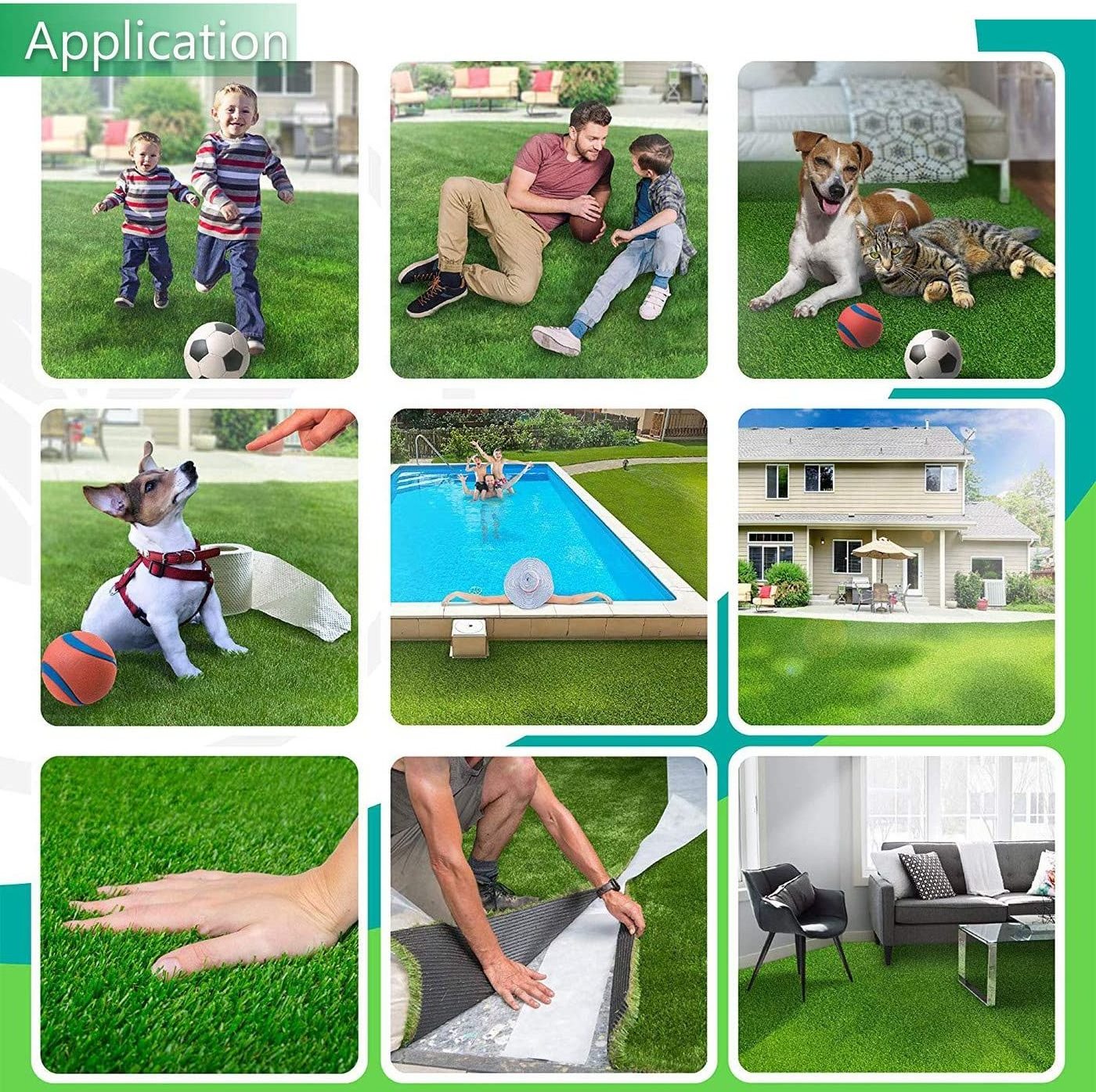 Artificial Grass Indoor Outdoor Garden Lawn Green Artificial lawn Home Garden Landscape Synthetic Turf Mat for Backyard Balcony