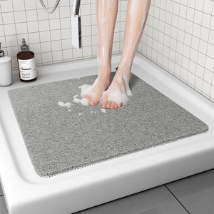 PVC Coil Bath Mat PVC Noodles Loop non-slip shower coil bathroom mat with suction cup