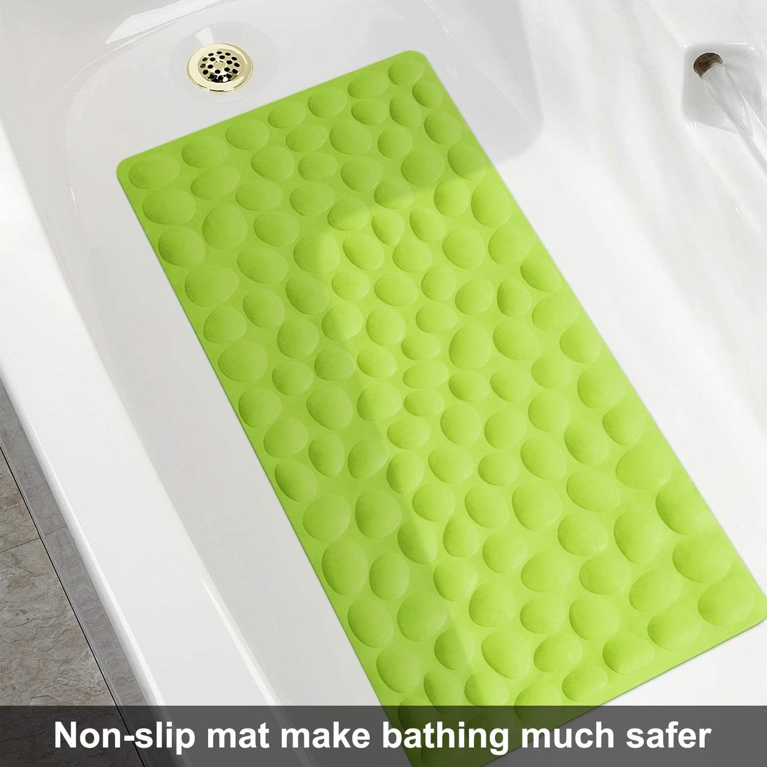 Non Slip Bathtub Mat Soft Rubber Bathroom Bathmat with Strong Suction Cups for Tub and Shower kids Bath Mat for Baby Safety