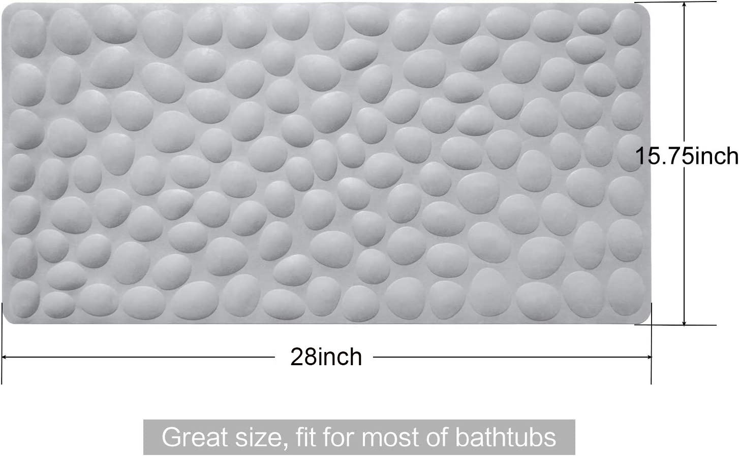 Non Slip Bathtub Mat Soft Rubber Bathroom Bathmat with Strong Suction Cups for Tub and Shower kids Bath Mat for Baby Safety