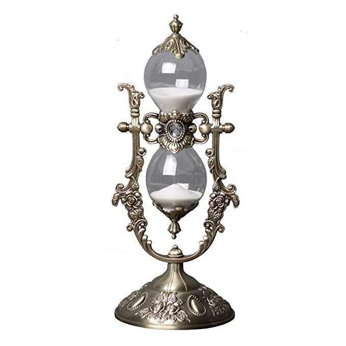 Metal Frame factory wholesale luxury hourglass glass 24 hours hourglass 10 minutes hour glass clock sand timer in best quality