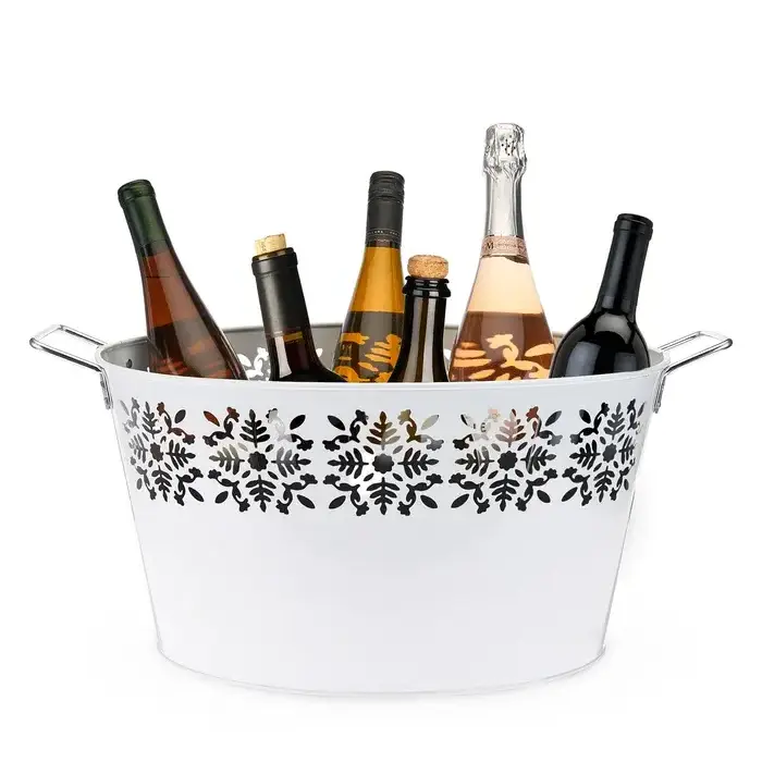 2023 Modern Galvanized New Ice Bucket In Oval Shaped New Design Metal Ice Bucket For Wine And Coldrinks Bottle Design Ice Bucket