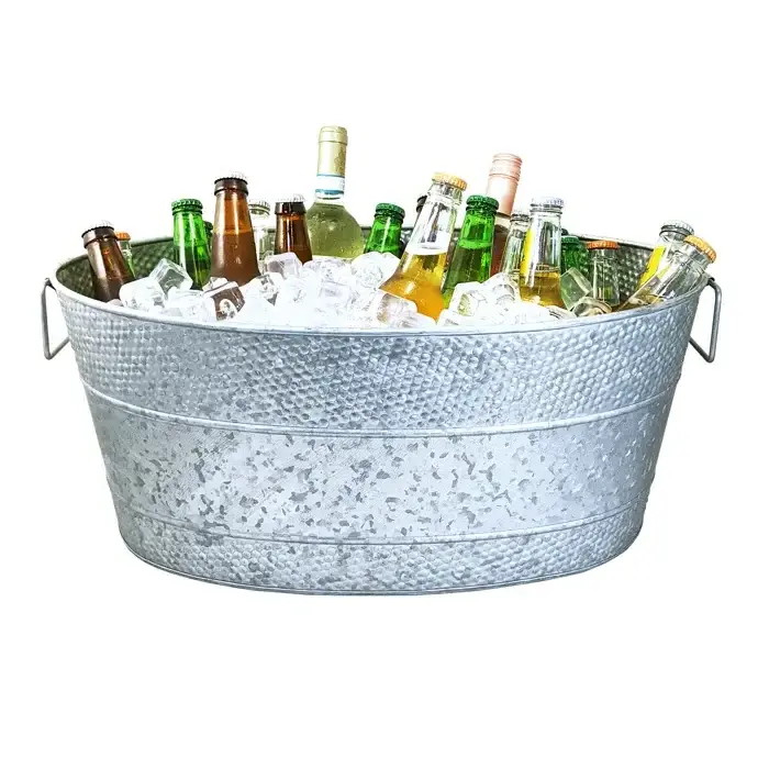 High Quality Aluminum Wine Cooler With galvanized Champagne Chiller Beer Ice Bucket and Wine Tubs For Bar and Night Clubs