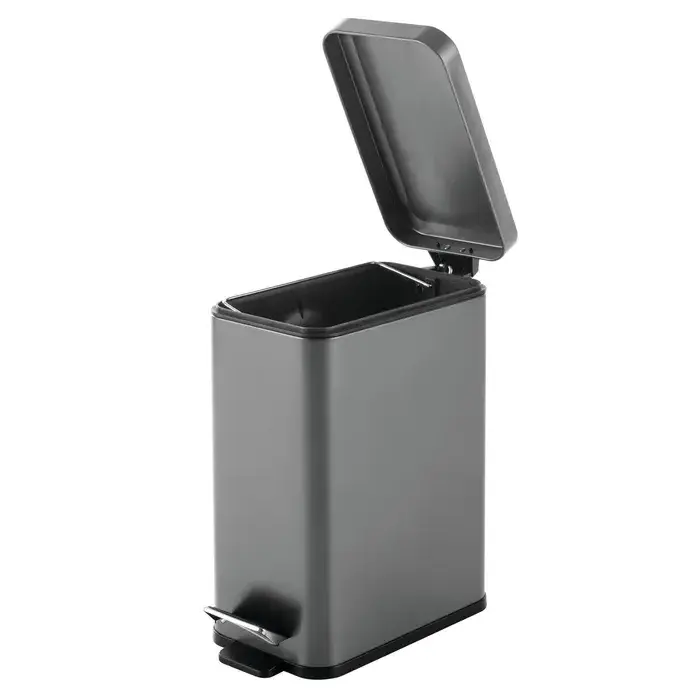 Multi Functional Trash Bin full black coated Hotel Bar /Cafe Usage Garbage Storage Dust Bin For Sustainable Metal Trash Bin Can