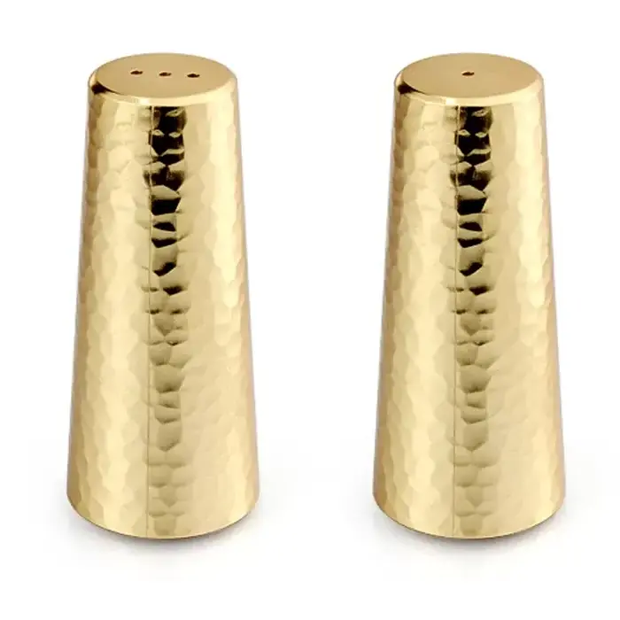 Pure brass hammered Salt & Pepper Shaker high quality wholesale Spice Jar Herb Spice Tools latest modern Salt and Pepper Shaker