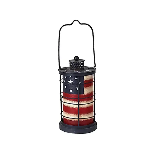 American flag design Outdoor Night Light Portable Camping Lantern Floor Lantern Mid modern Camping Light Flame Light Lantern