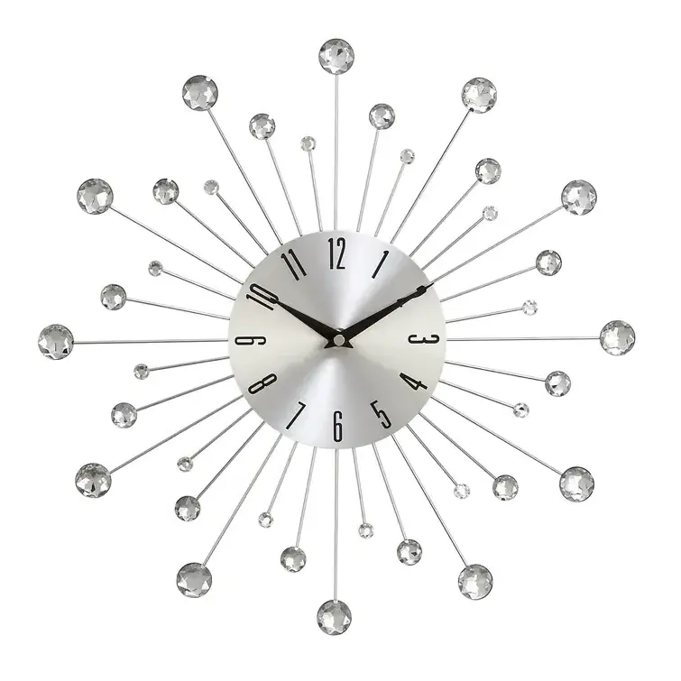 Artist design 18 inch round metal wall clock with glass UV printing for living room decoration wall clock for home decor