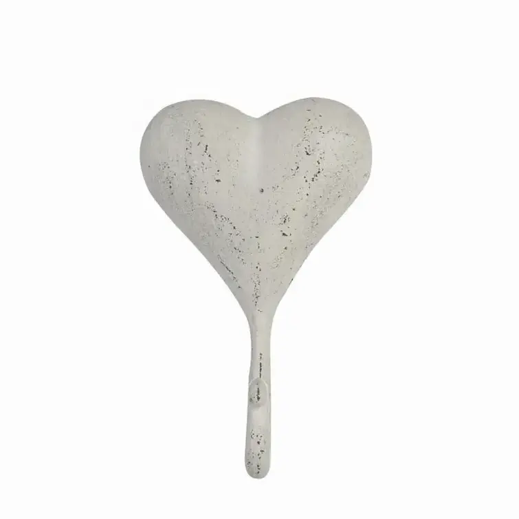 White Coated Heart Shape Iron Wall Hook For Hanging Cloths High Selling Premium Quality Elegant For Home Hotel Hanging Usage