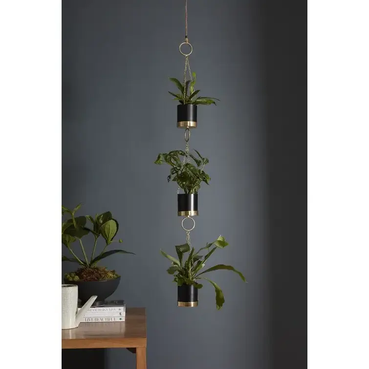 Elegant For Home Hotel decor Usage In Wholesale Cheap Iron Plant Hanger Swing Flower Pot Nordic Hanging Planter Modern Hanger