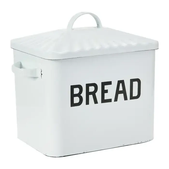 Bread Box New rectangle Bread Box And Bins For Kitchen Accessories New Look Bread Box white coated 304 Metal Bin in low price