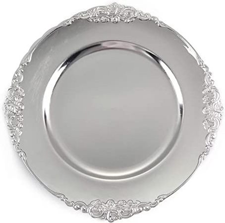 Hot selling high quality modern design charger plate silver plated top quality for wedding parties metal charger plate low price