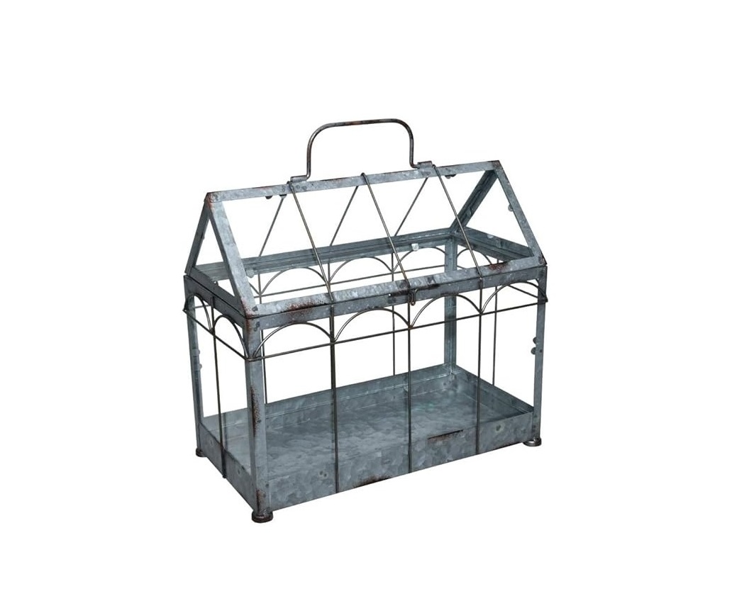 Metal Terrarium For Plants Or Decoration In Galvanised iron Sheet In antique Finished With Durable Quality In Wholesale Prices