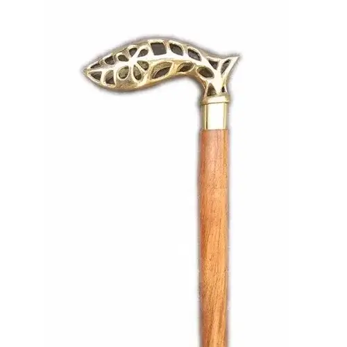 Brass Casting Handle Walking Traveling Stick High Selling Price Modern Walking Wooden Stick Elegant For Men Women Old People Use