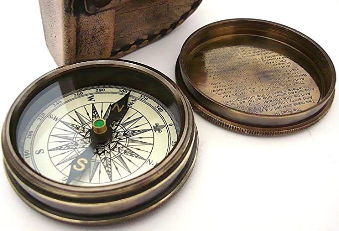 Quality Brass quote Nautical Sundial Compass With Wooden Box Collectible Marine Sun Dial Compass Antique Compass Nautical Item