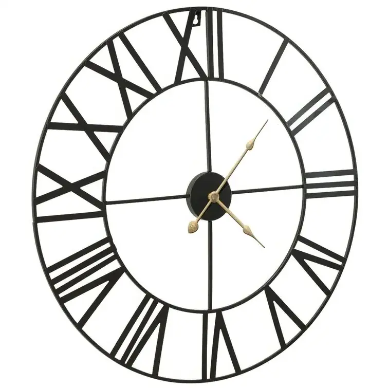 Artist design 18 inch round metal wall clock with glass UV printing for living room decoration wall clock for home decor