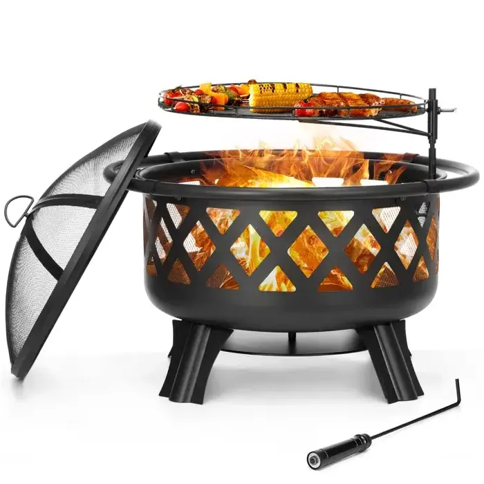 2023 New Fire Pit pits stand with barbique stake High Selling Garden Accessories Iron Fire Pit fireplace home and hotel garden