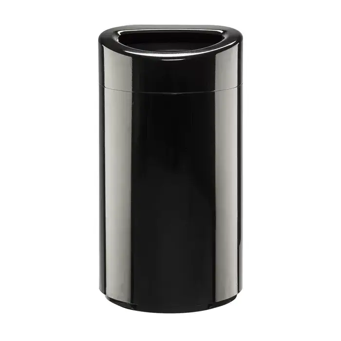 Multi Functional Trash Bin full black coated Hotel Bar /Cafe Usage Garbage Storage Dust Bin For Sustainable Metal Trash Bin Can