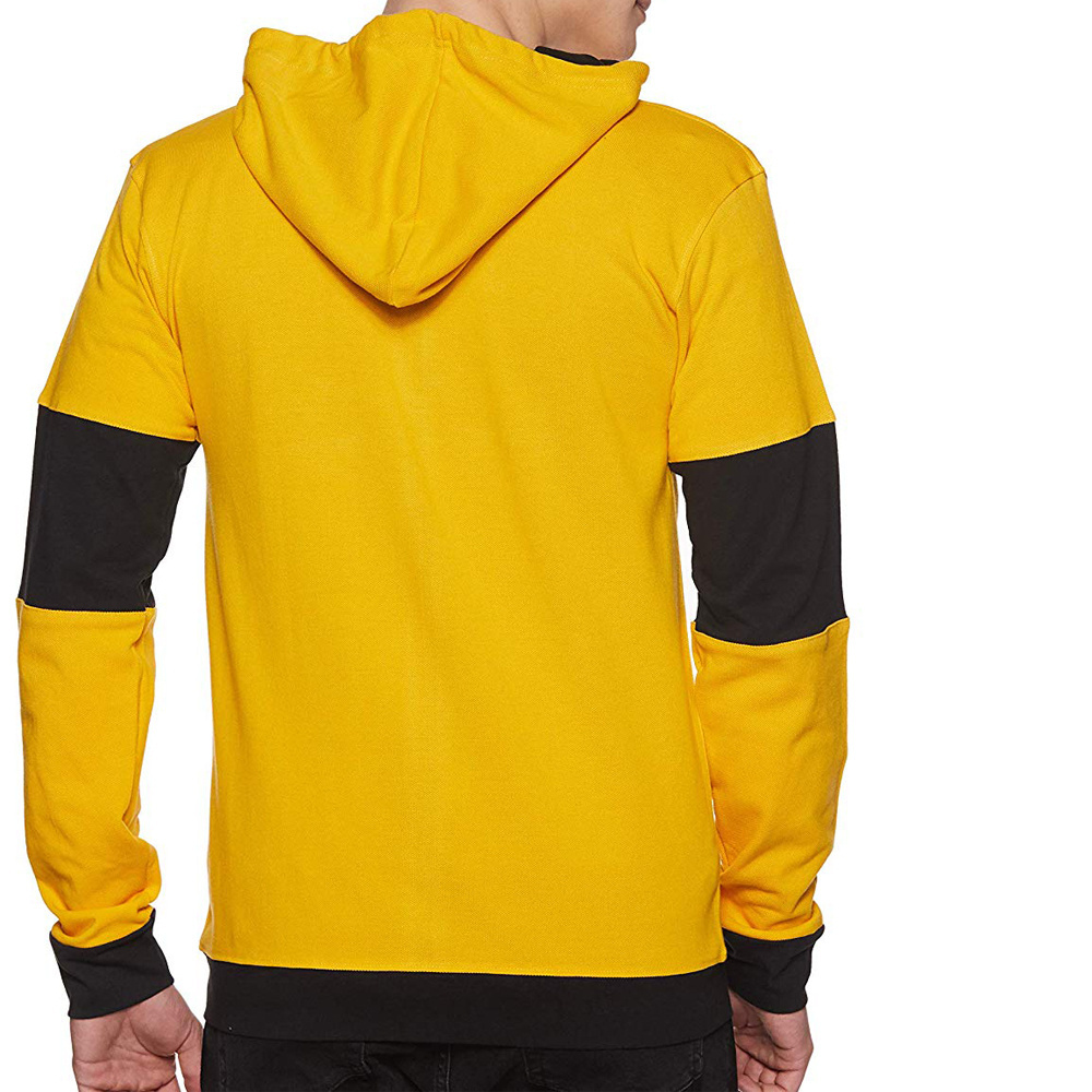 Fashion street style hoodies custom made logo men two color block hoodies