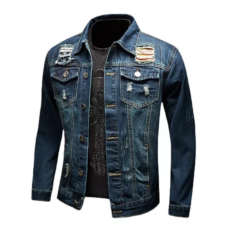 Sale Mens Denim Jean Jacket Black Casual Custom Denim Men Jackets Manufacturer Men's