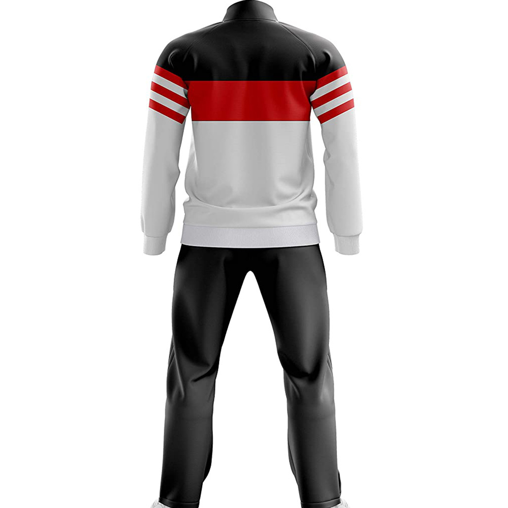 Custom sport Tracksuit/ Men white red and black Track suits/ Unisex cheap jogging suit