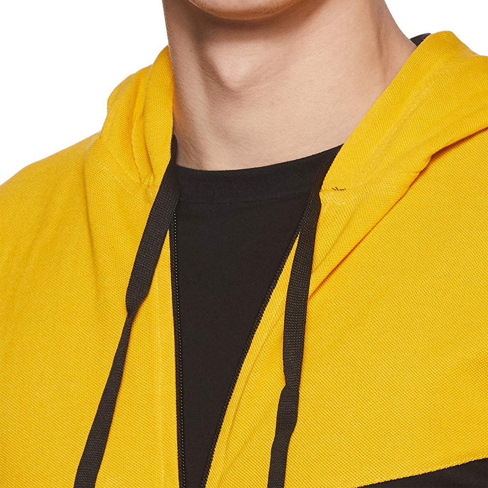 Fashion street style hoodies custom made logo men two color block hoodies