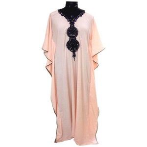 Hand Embroidered beaded full sleeve Muslim Burqa Abaya in UV resistant bamboo or satin or polyester or organic cotton