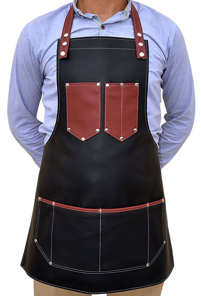 Customized Bib Aprons Waterproof Fire Retardant Bleach proof Fabric made Apron Adjustable straps belts