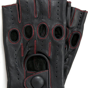 Factory Price OEM High quality fingerless gloves cycling driving cycling half finger gloves Original Leather Skin