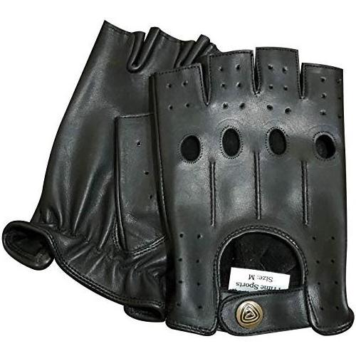 Anti-Slip Half Finger Gloves Tactical Outdoor Riding Shooting Gloves made of Finest Aniline Goat Nappa Leather