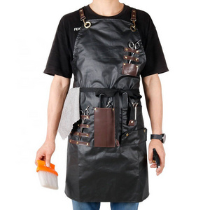 Customized Bib Aprons Waterproof Fire Retardant Bleach proof Fabric made Apron Adjustable straps belts