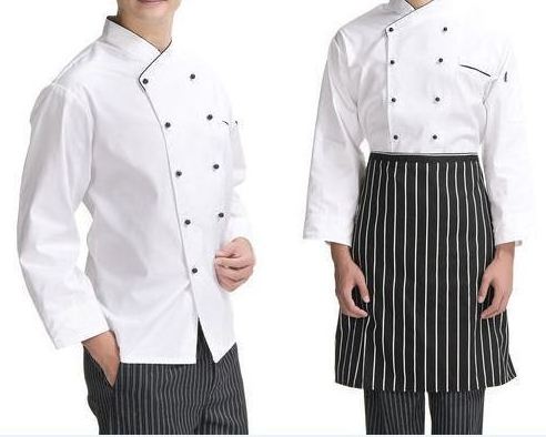 Super Quality Waitress Receptionist Uniforms Hotel Housekeeping Uniform Chef Kitchen dress Long Sleeve Double Breasted