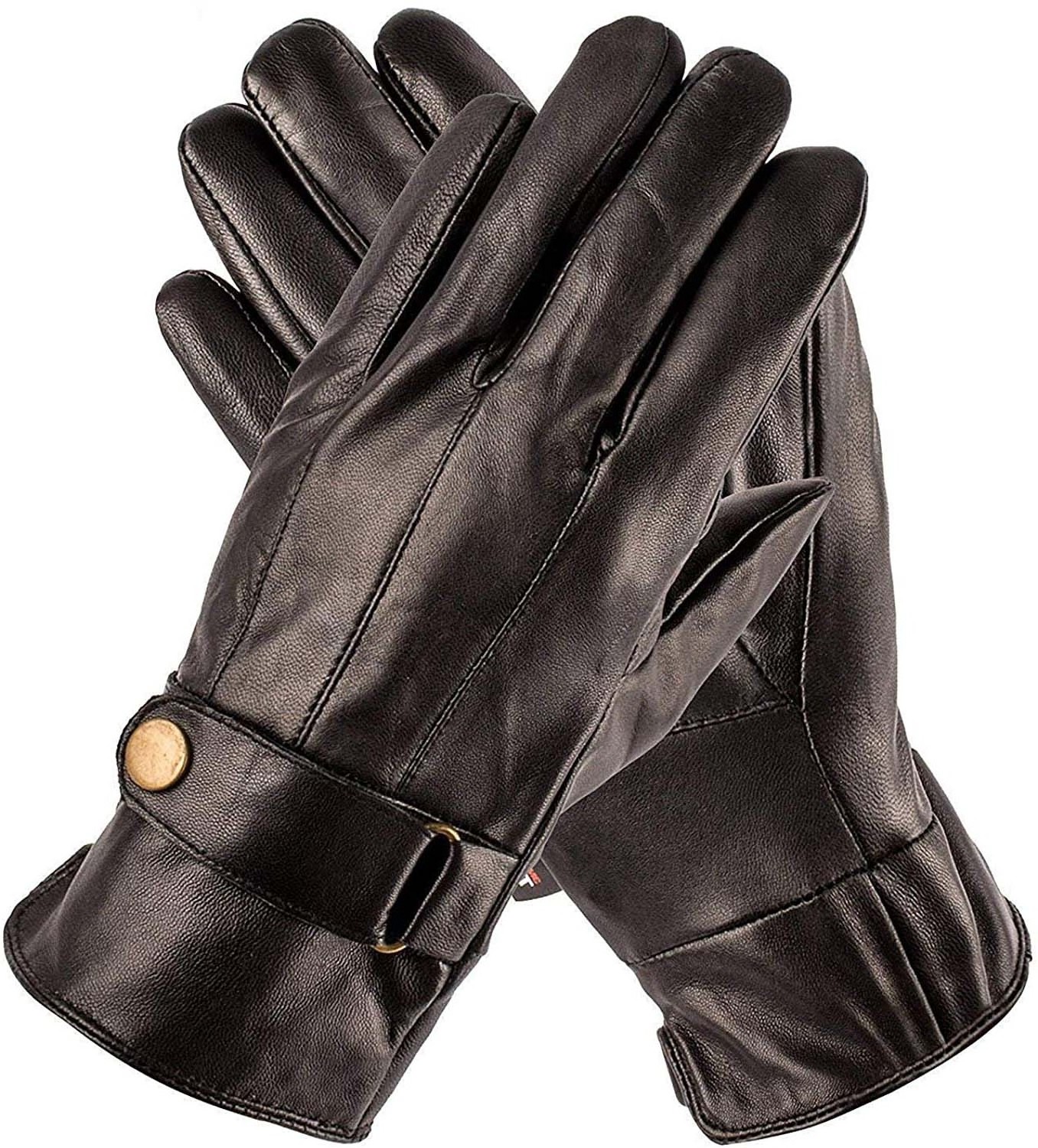 Women Sexy Genuine Sheepskin Leather Gloves Winter Warm Waterproof Leather Gloves