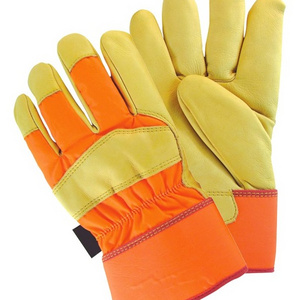 2024 Excellent Quality Cheap price suede cowhide split leather working gloves for safety construction mechanical work